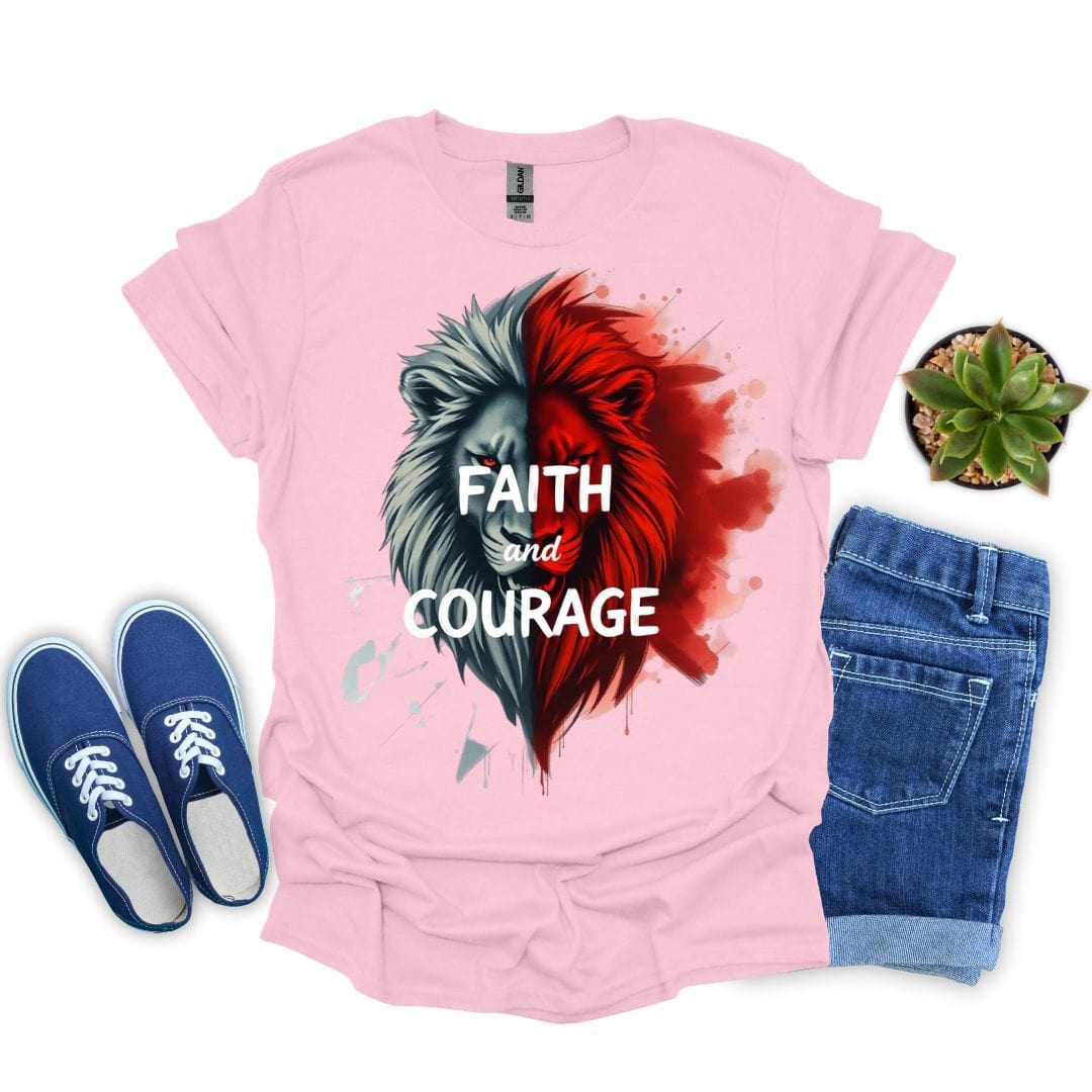 Faith and Courage With Red Lion T-Shirt