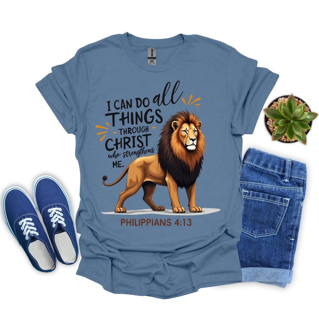 I Can Do All Things Through Christ With Lion T-Shirt
