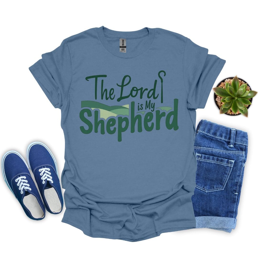 The Lord Is My Shepherd in Green T-Shirt