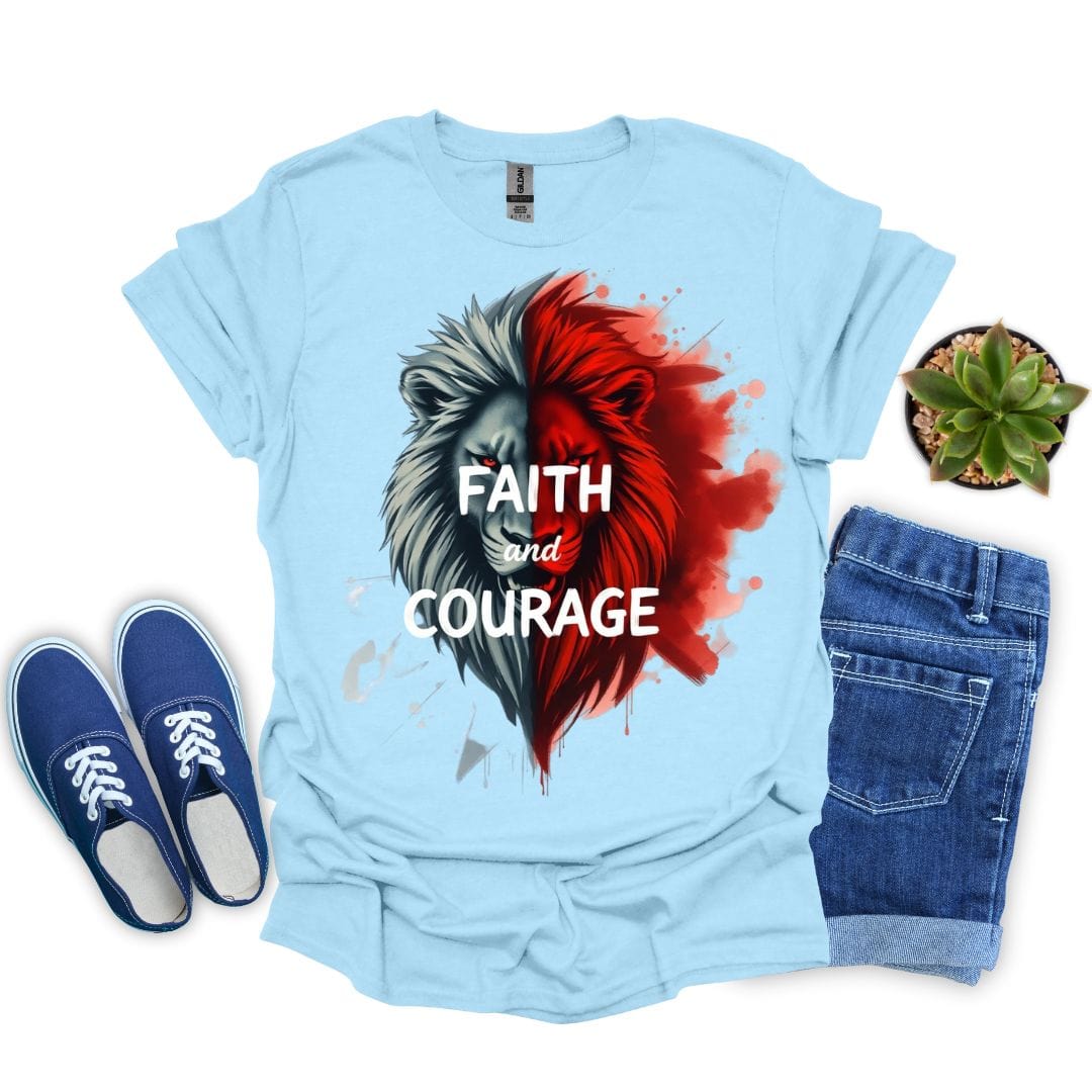 Faith and Courage With Red Lion T-Shirt