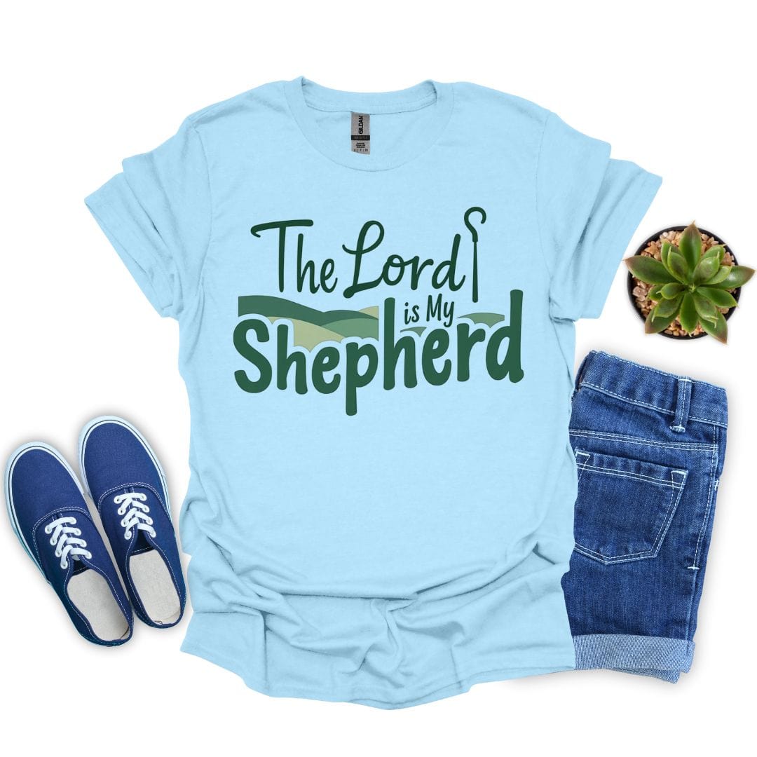 The Lord Is My Shepherd in Green T-Shirt