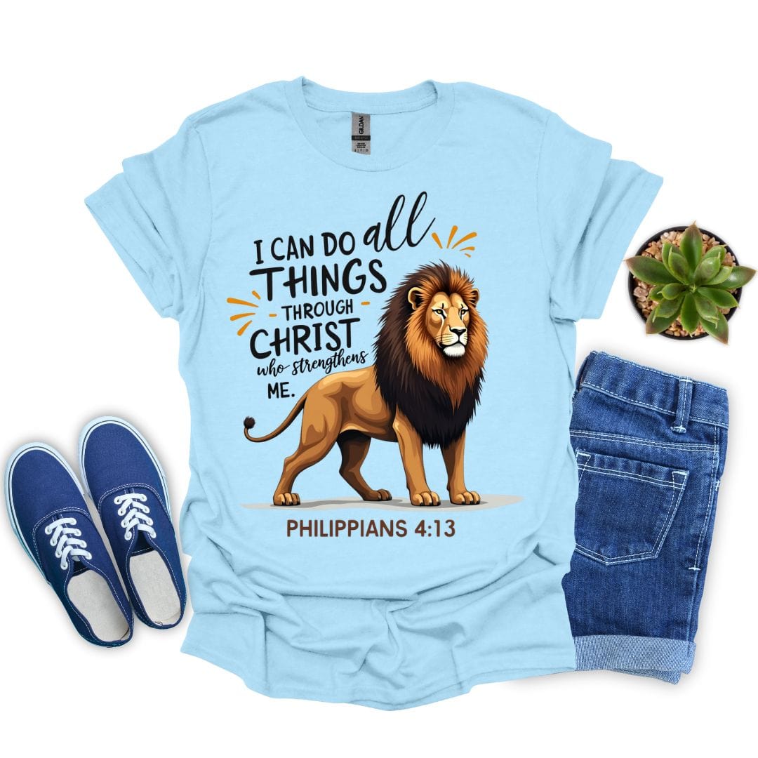 I Can Do All Things Through Christ With Lion T-Shirt