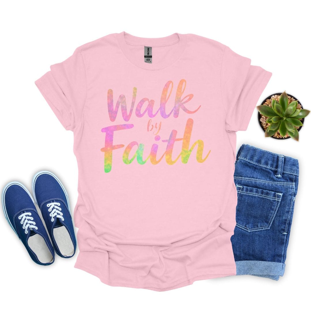 Walk by Faith in Pink T-Shirt