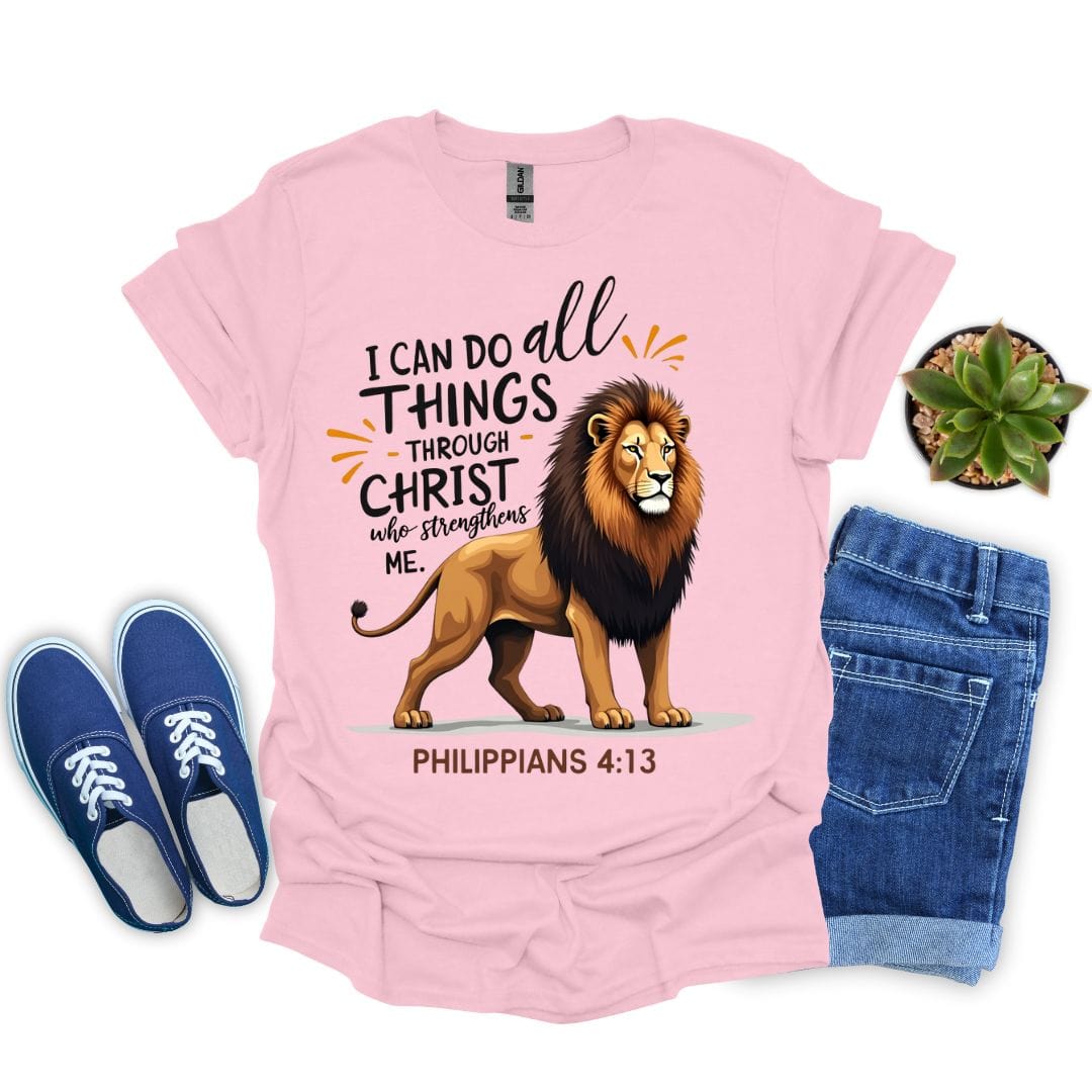 I Can Do All Things Through Christ With Lion T-Shirt