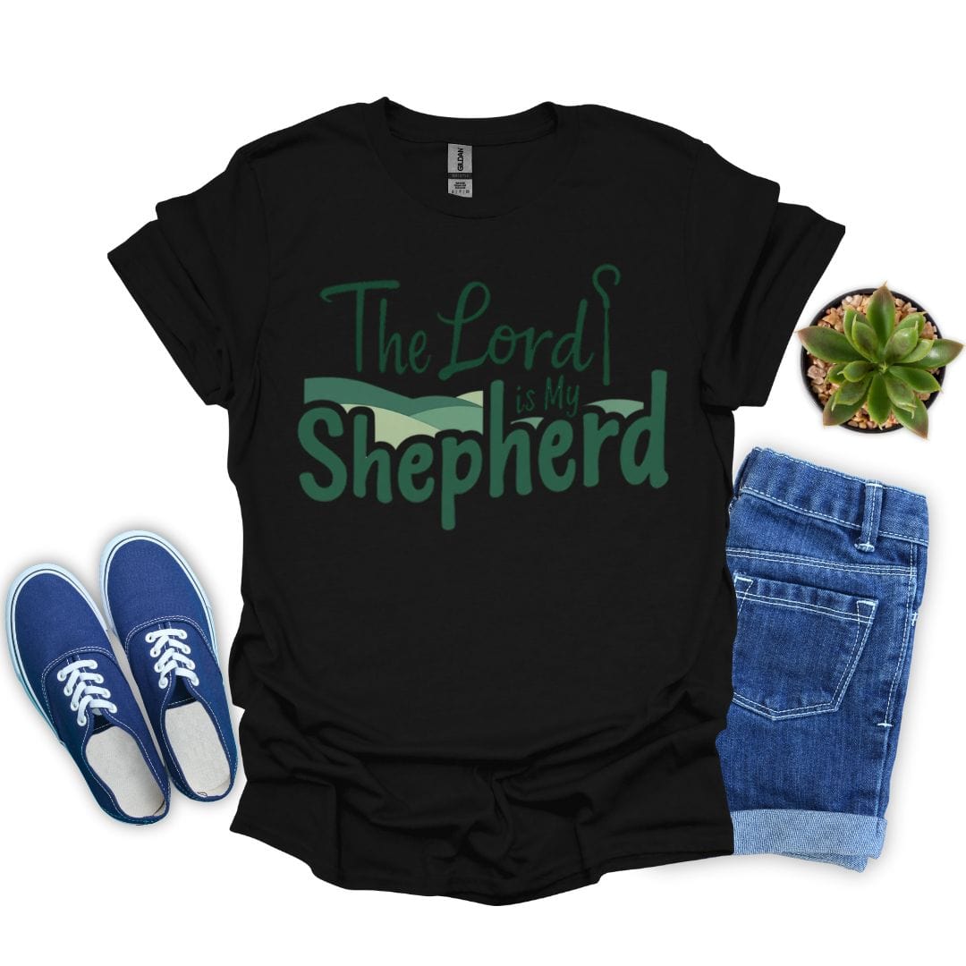 The Lord Is My Shepherd in Green T-Shirt