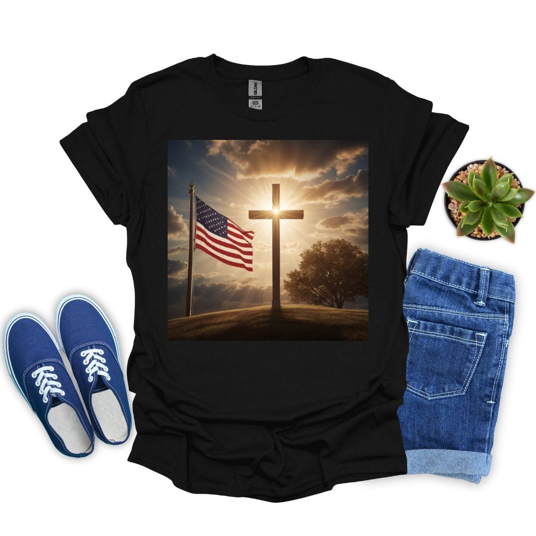 Cross and Flag on a Hill T-shirt