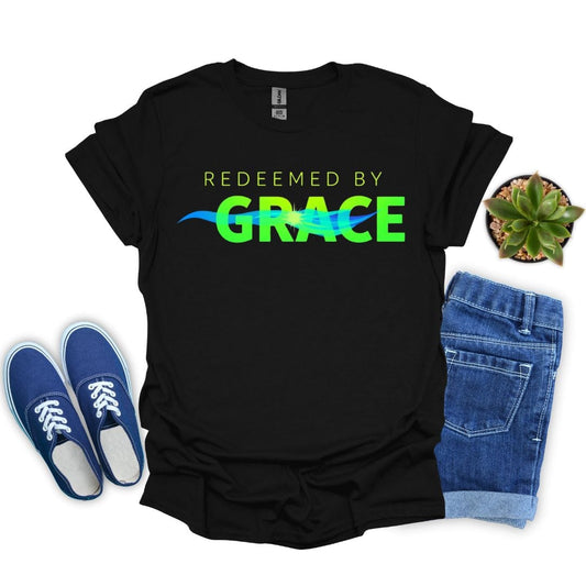Redeemed by Grace Neon Green T-Shirt