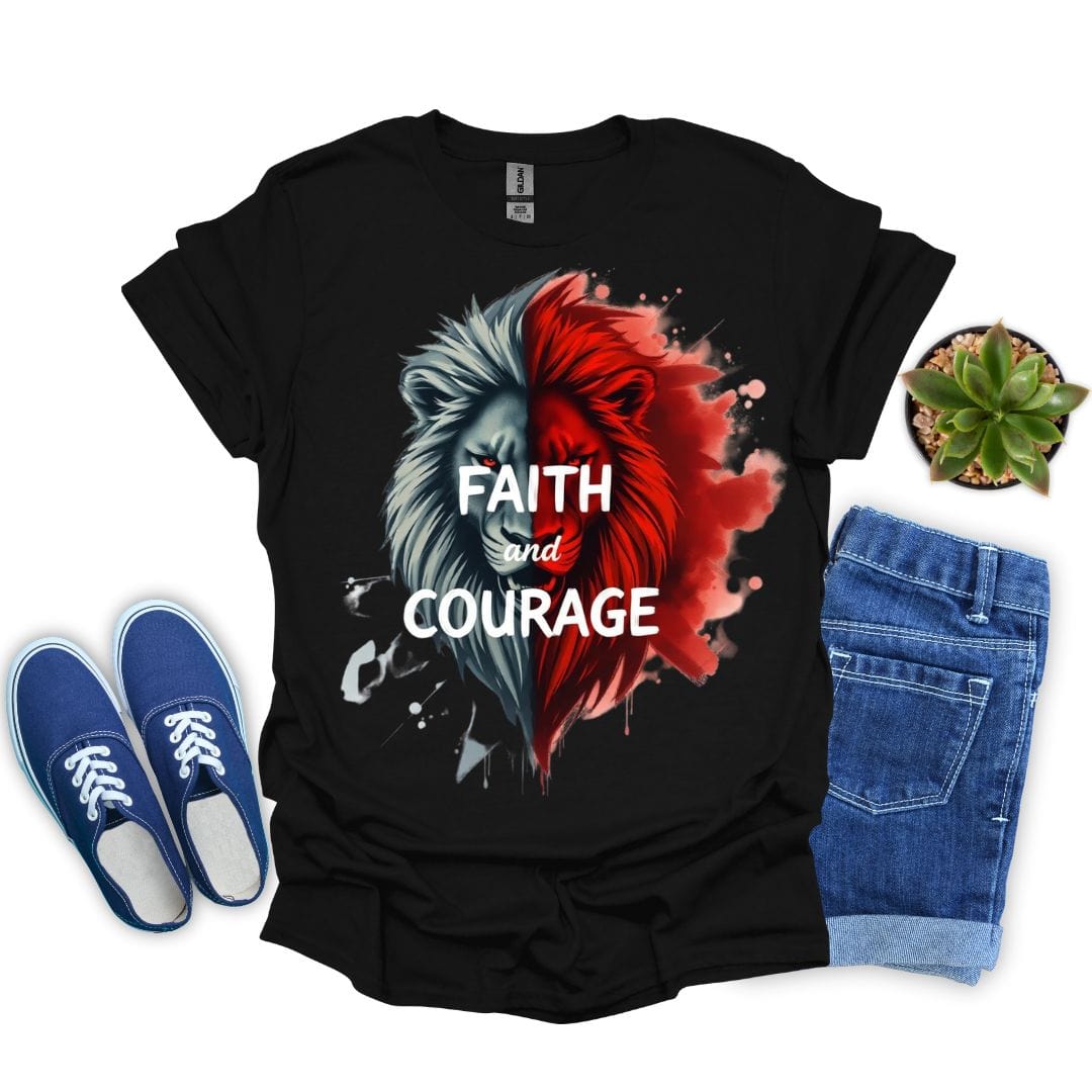 Faith and Courage With Red Lion T-Shirt