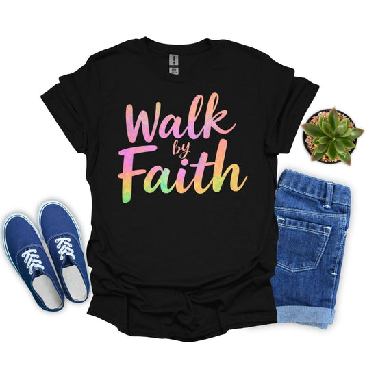 Walk by Faith in Pink T-Shirt