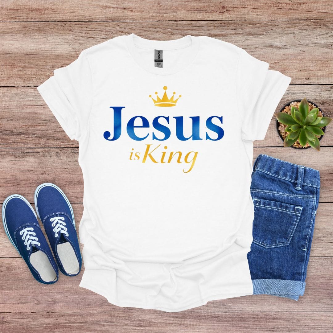 Jesus is King With Gold and Blue T-shirt