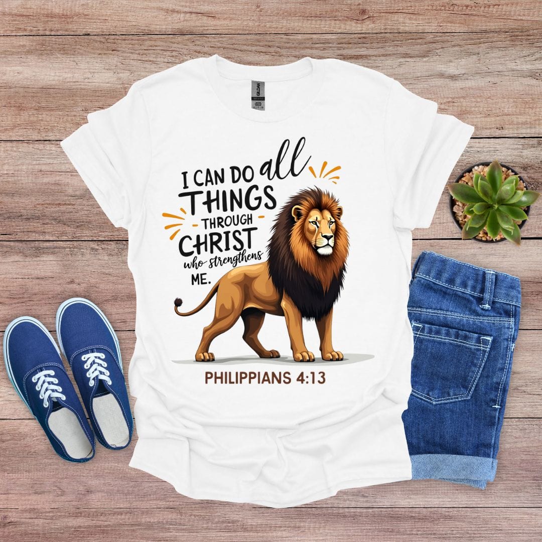 I Can Do All Things Through Christ With Lion T-Shirt