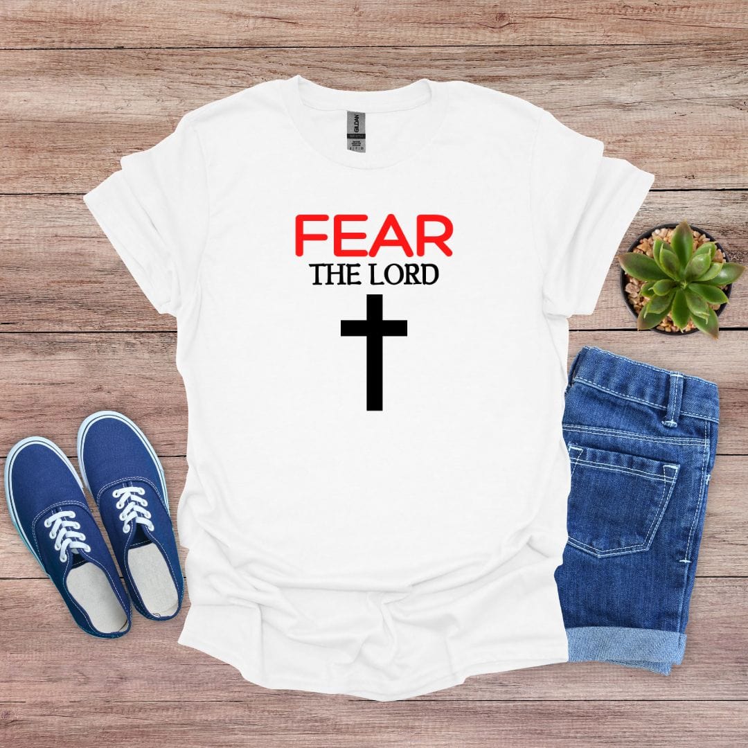 Fear the Lord with Red 'Fear' and Cross T-shirt