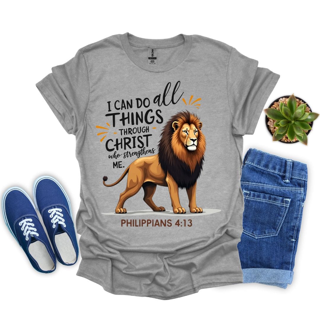I Can Do All Things Through Christ With Lion T-Shirt