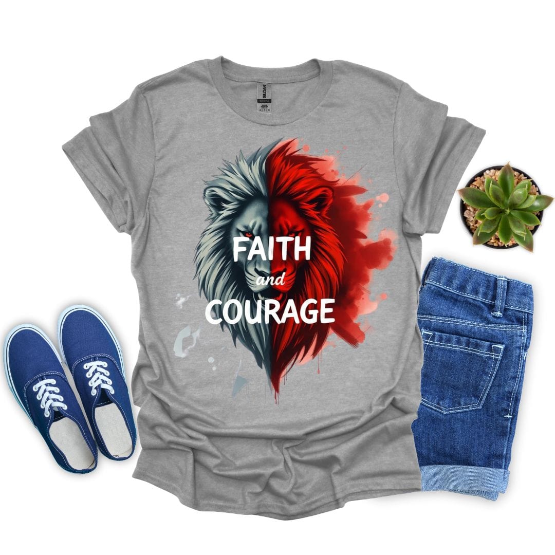 Faith and Courage With Red Lion T-Shirt