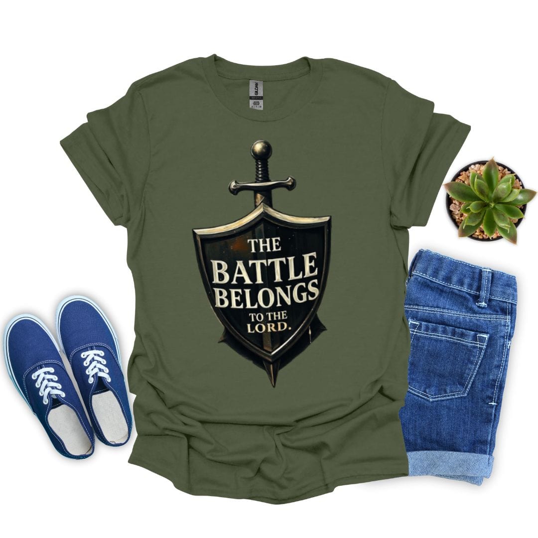 The Battle Belongs to the Lord Oil Painting T-Shirt