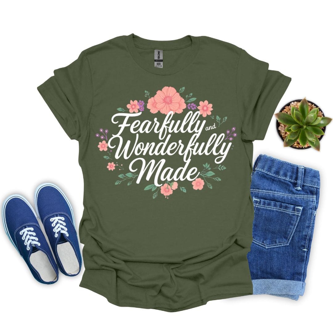 Fearfully and Wonderfully Made with Flowers T-Shirt