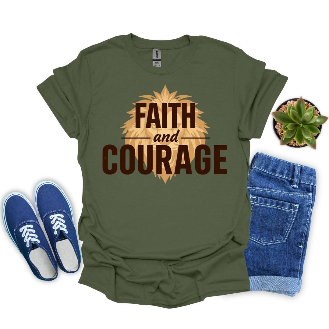 Faith and Courage in Bold T-Shirt