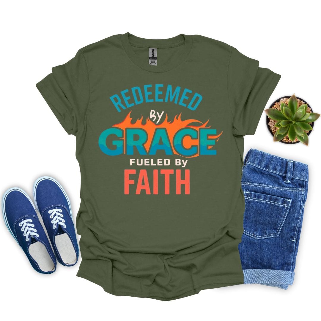 Redeemed by Grace – Fueled by Faith T-Shirt