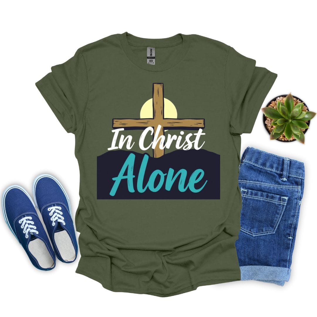 In Christ Alone With Cross T-Shirt