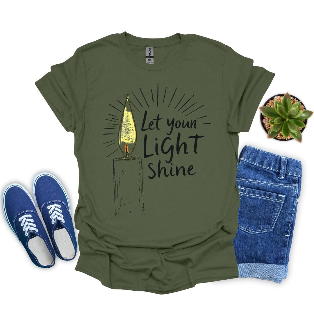 Let Your Light Shine With Candle T-Shirt