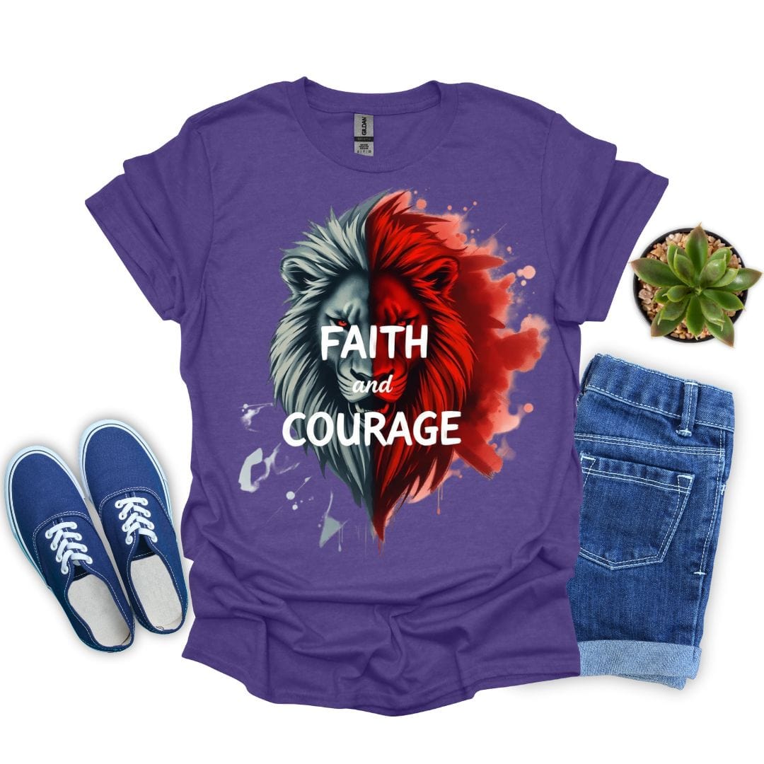 Faith and Courage With Red Lion T-Shirt