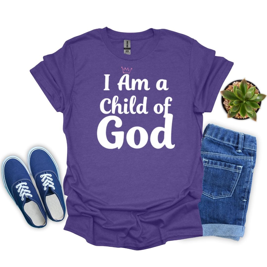 I Am a Child of God in White Letters T-Shirt