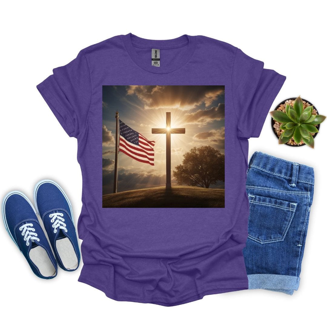 Cross and Flag on a Hill T-shirt