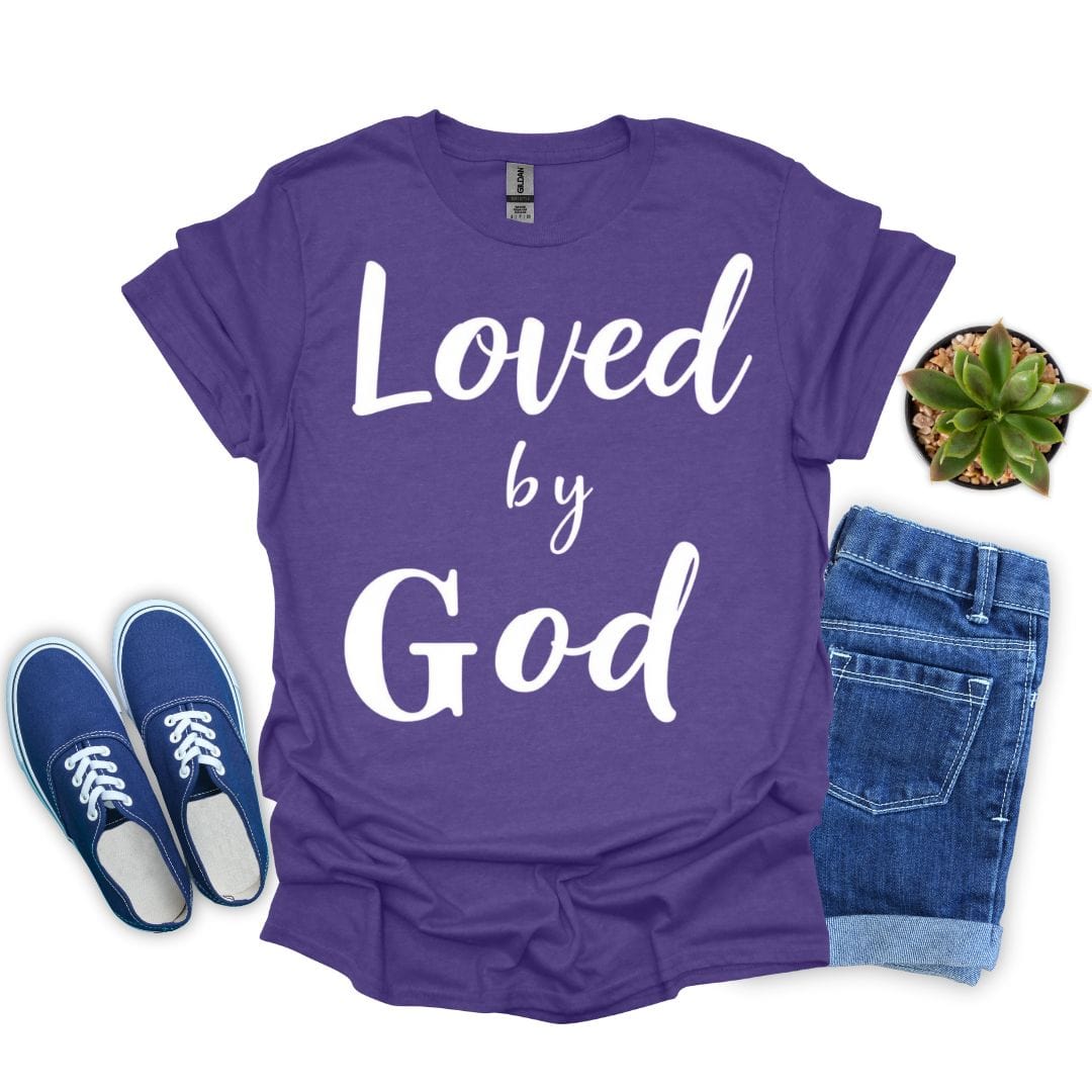 Loved By God Big Letters Drawing T-Shirt