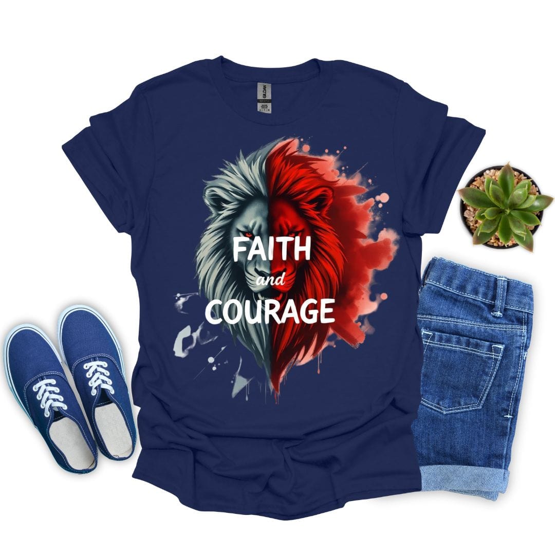 Faith and Courage With Red Lion T-Shirt