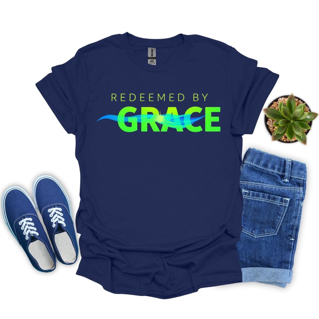 Redeemed by Grace Neon Green T-Shirt