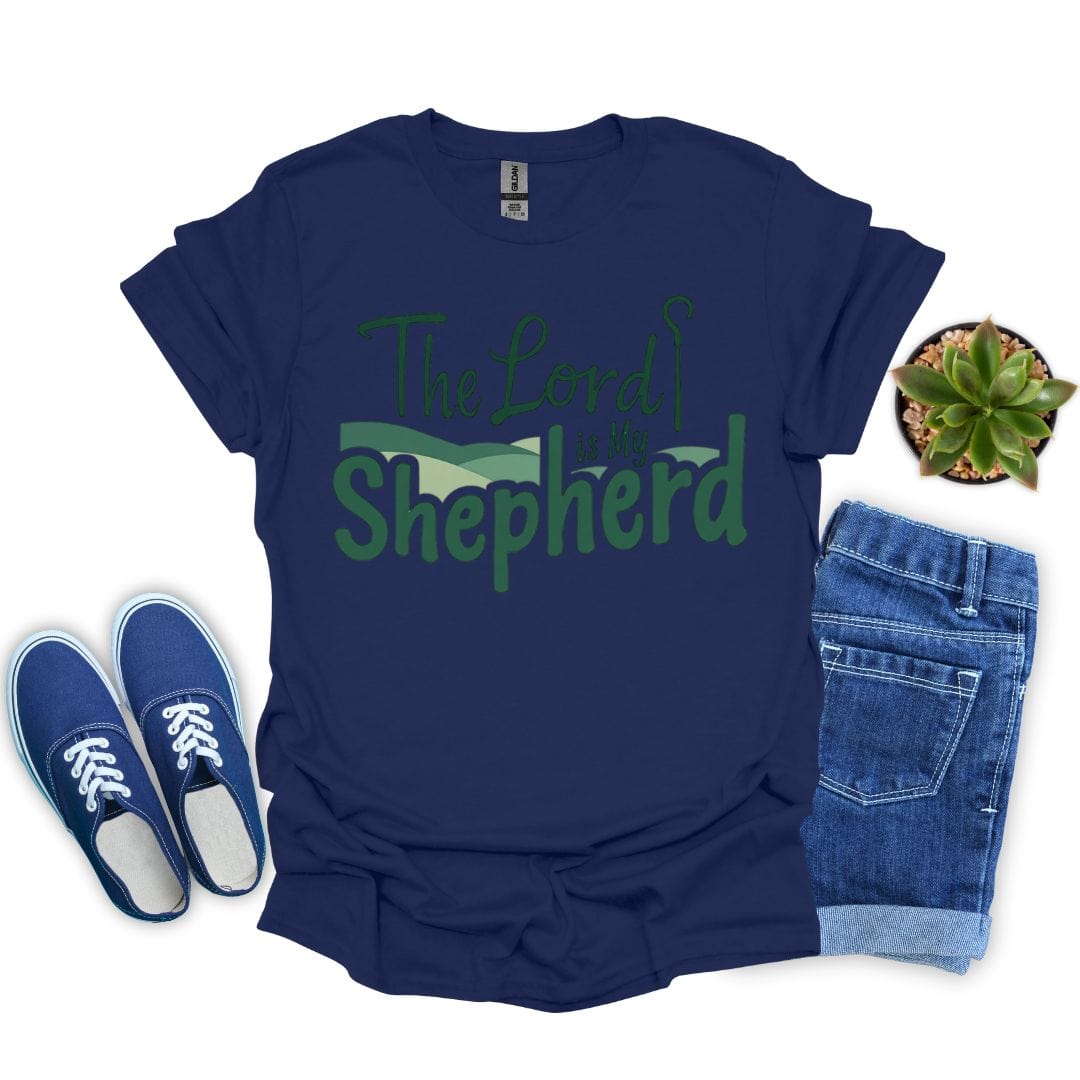 The Lord Is My Shepherd in Green T-Shirt
