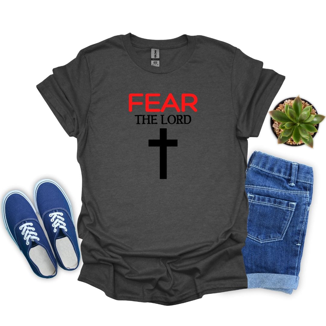 Fear the Lord with Red 'Fear' and Cross T-shirt