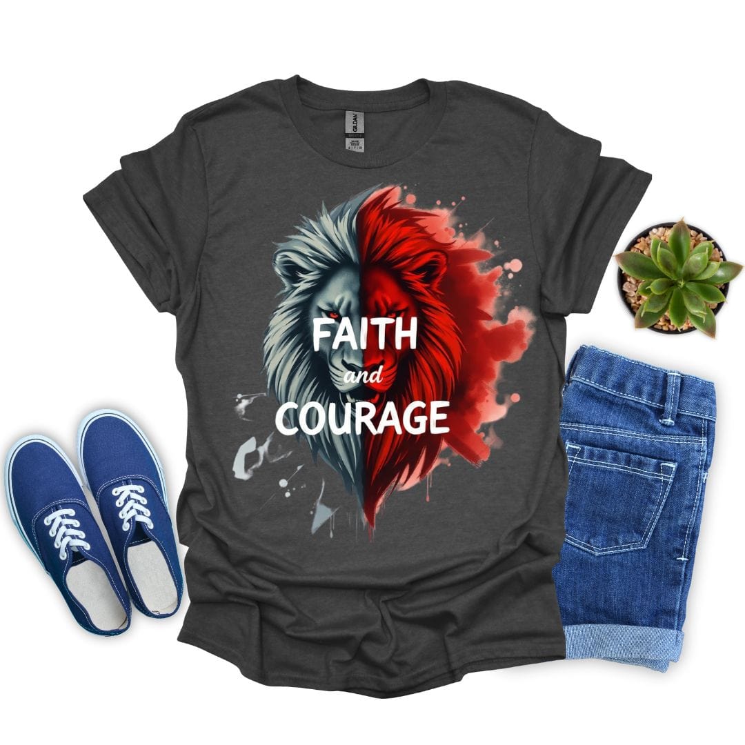 Faith and Courage With Red Lion T-Shirt