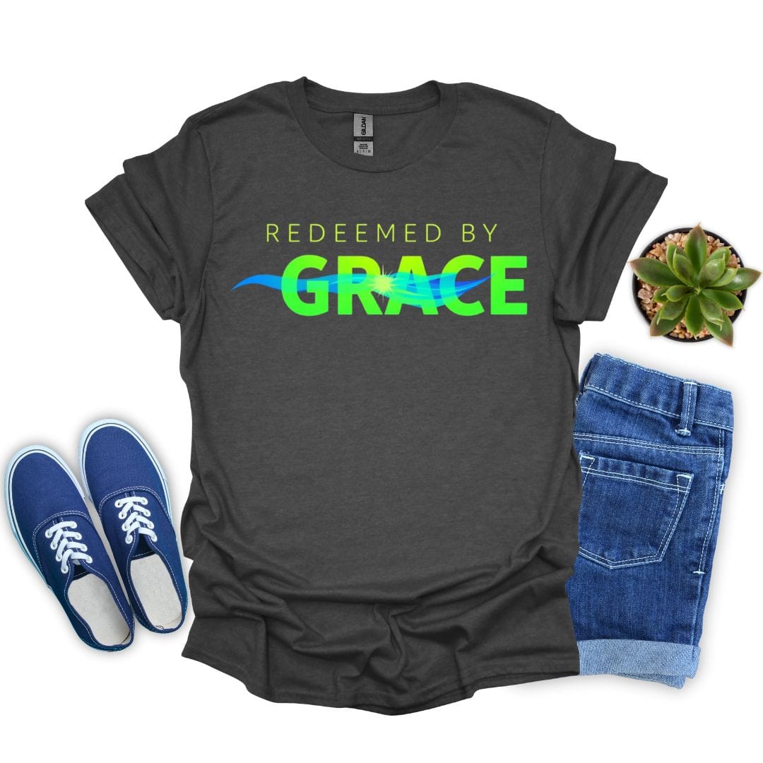 Redeemed by Grace Neon Green T-Shirt