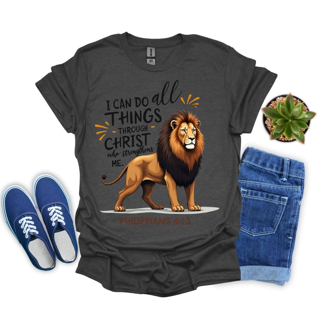 I Can Do All Things Through Christ With Lion T-Shirt