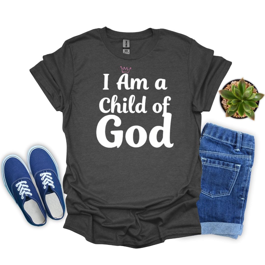 I Am a Child of God in White Letters T-Shirt
