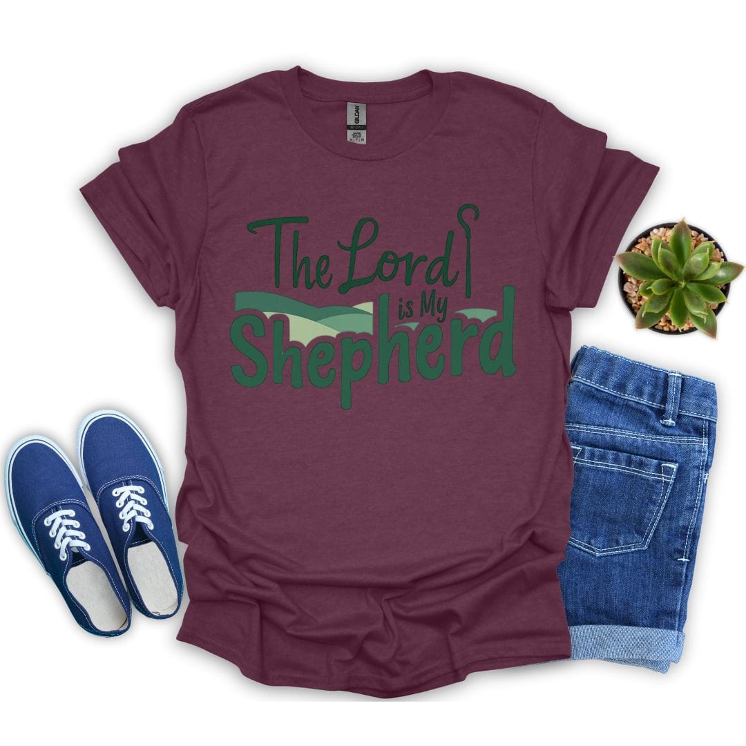 The Lord Is My Shepherd in Green T-Shirt