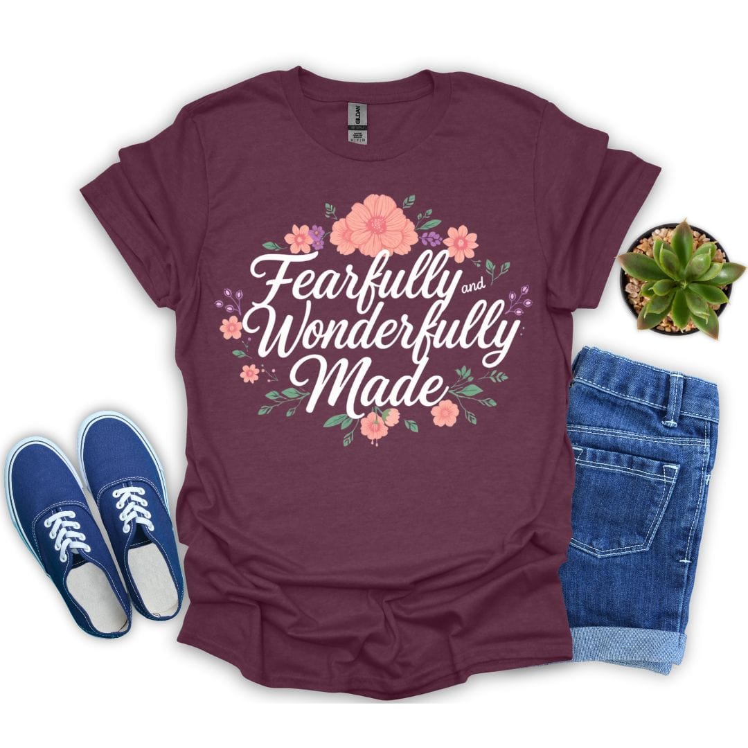 Fearfully and Wonderfully Made with Flowers T-Shirt