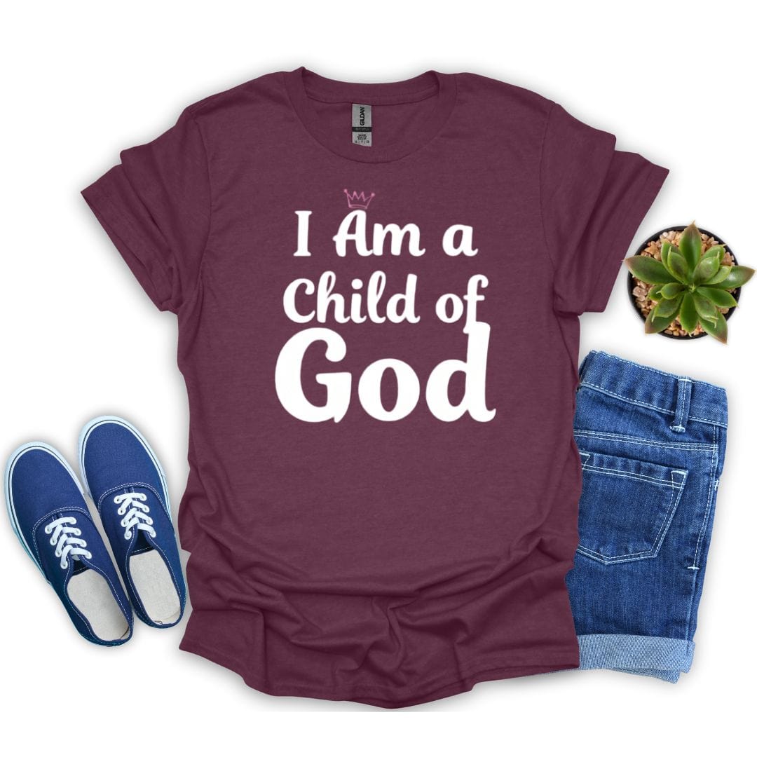 I Am a Child of God in White Letters T-Shirt