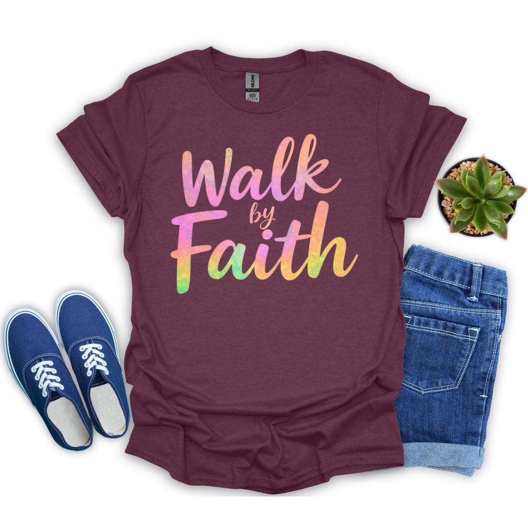 Walk by Faith in Pink T-Shirt