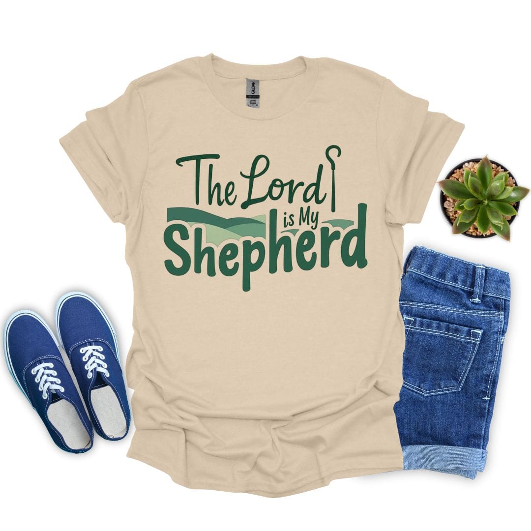 The Lord Is My Shepherd in Green T-Shirt