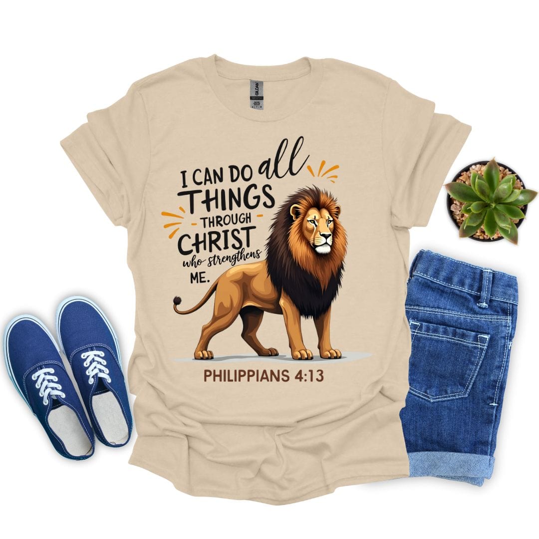 I Can Do All Things Through Christ With Lion T-Shirt